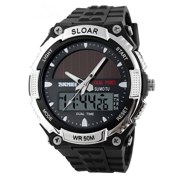 Solar Powered Waterproof Electronic Watch