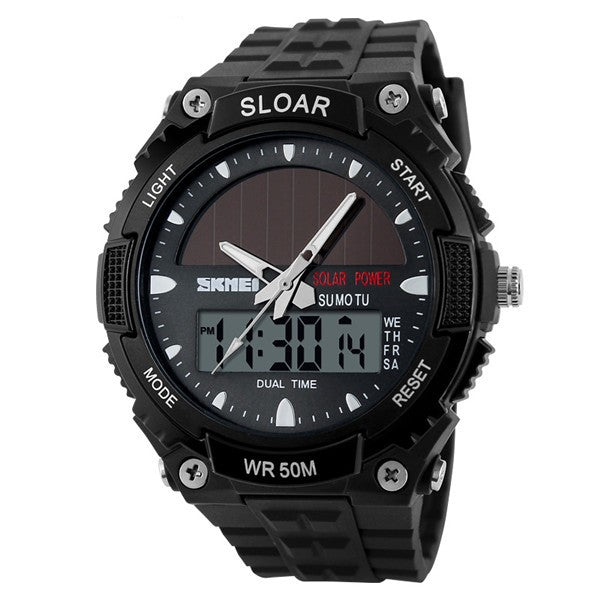 Solar Powered Waterproof Electronic Watch