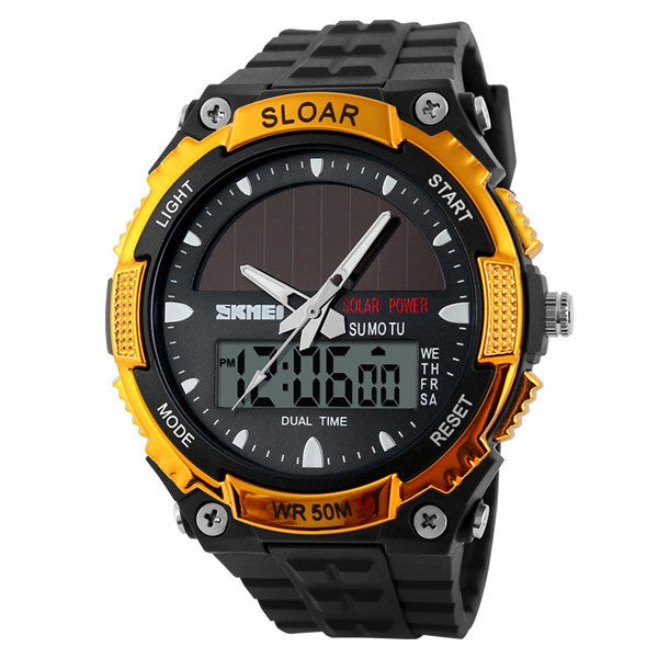 Solar Powered Waterproof Electronic Watch