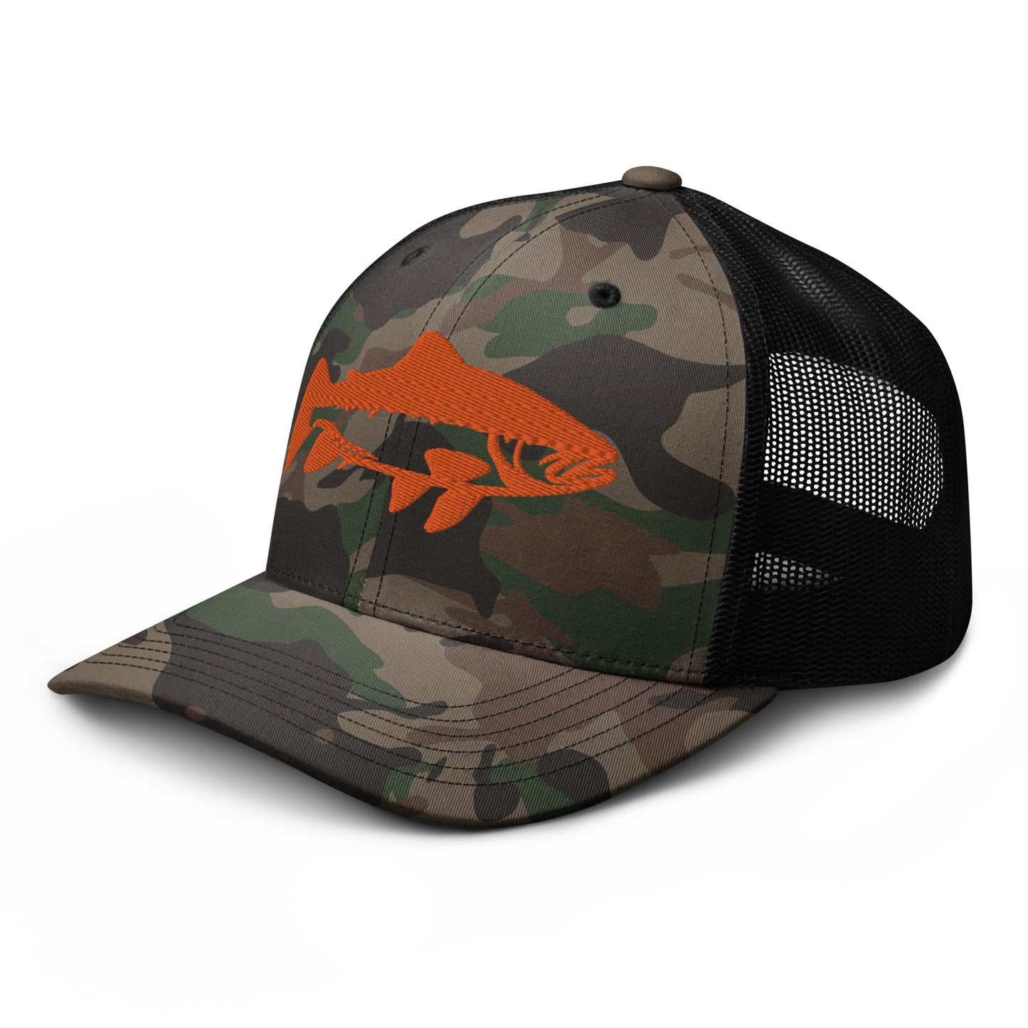 Camouflage Trout trucker hat