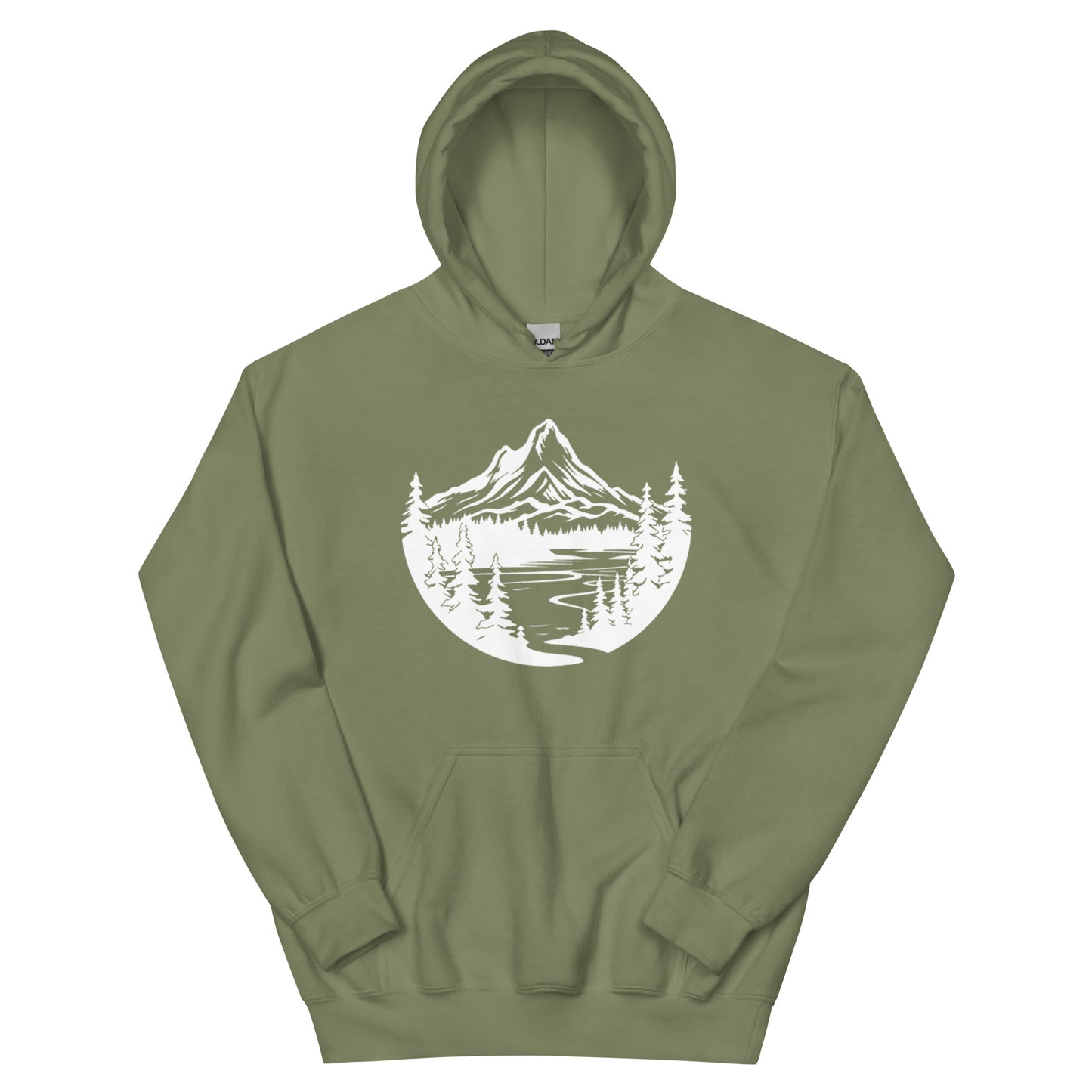 River Mountains Hoodie White Logo