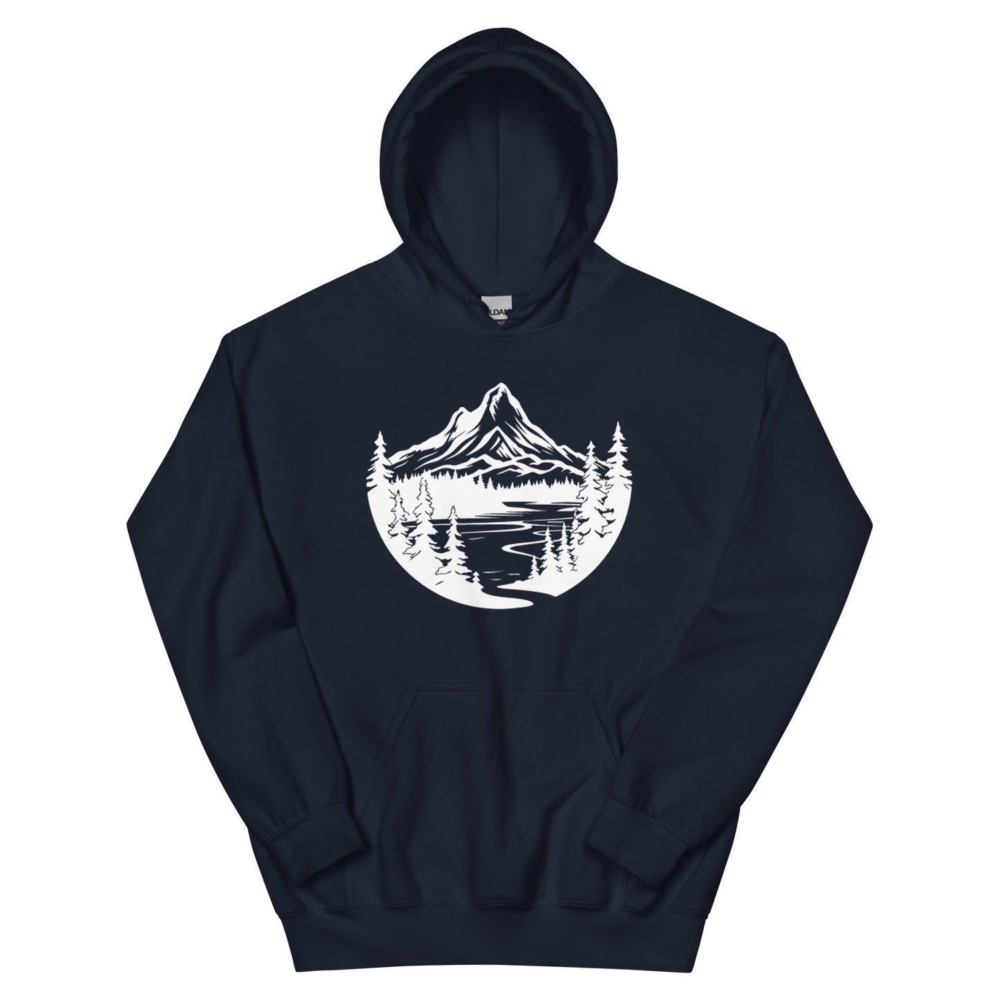 River Mountains Hoodie White Logo