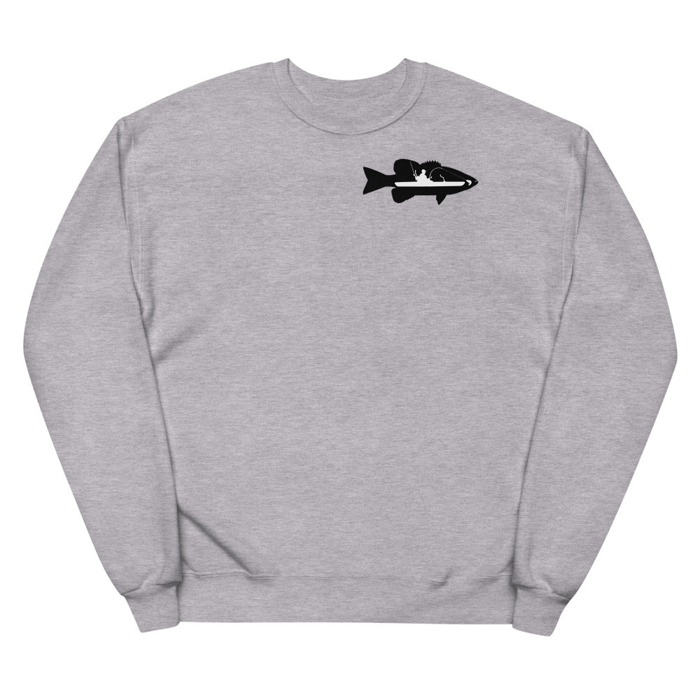 Kayak Bass Fishing Fleece Sweatshirt